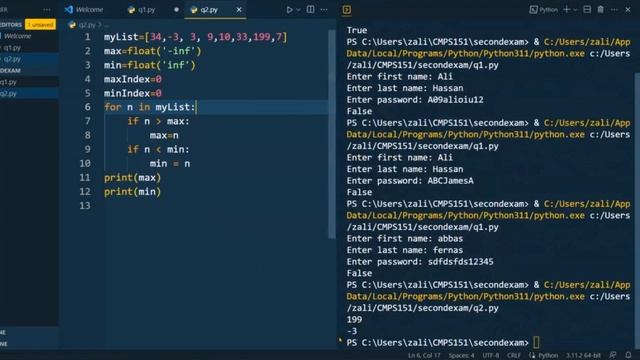 SAMPLE SECOND EXAM SOLUTION PYTHON COURSE - STRINGS - FUNCTIONS - FILES - LISTS смотреть онлайн