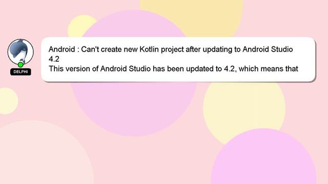 Android : Can't create new Kotlin project after updating to Android Studio 4.2 смотреть онлайн