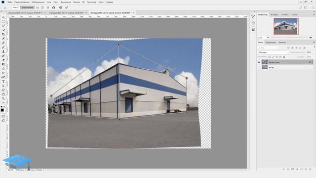 Исправление и деформация перспективы (видеоурок Photoshop) 001 смотреть онлайн