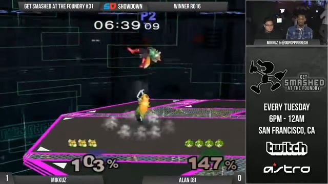 Get Smashed at the Foundry #31 - Winner Ro16: Mikkuz (Fox) vs Alan (Peach) смотреть онлайн