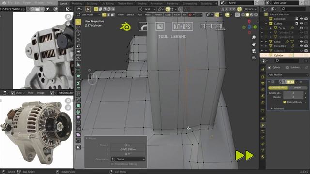 Modeling an Alternator for SUBD Practice in Blender 2.93 | Hard Ops, Boxcutter, Kit Ops | Timelapse смотреть онлайн
