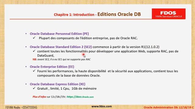Oracle Administration Db 12/18/19 C: 1. Editions Oracle DB. смотреть онлайн