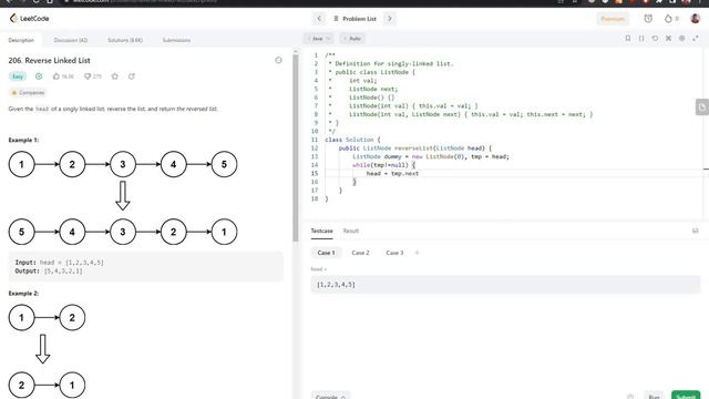 LeetCode Problem "Reverse Linked List"||Competitive Programing With Java @Codolearn смотреть онлайн
