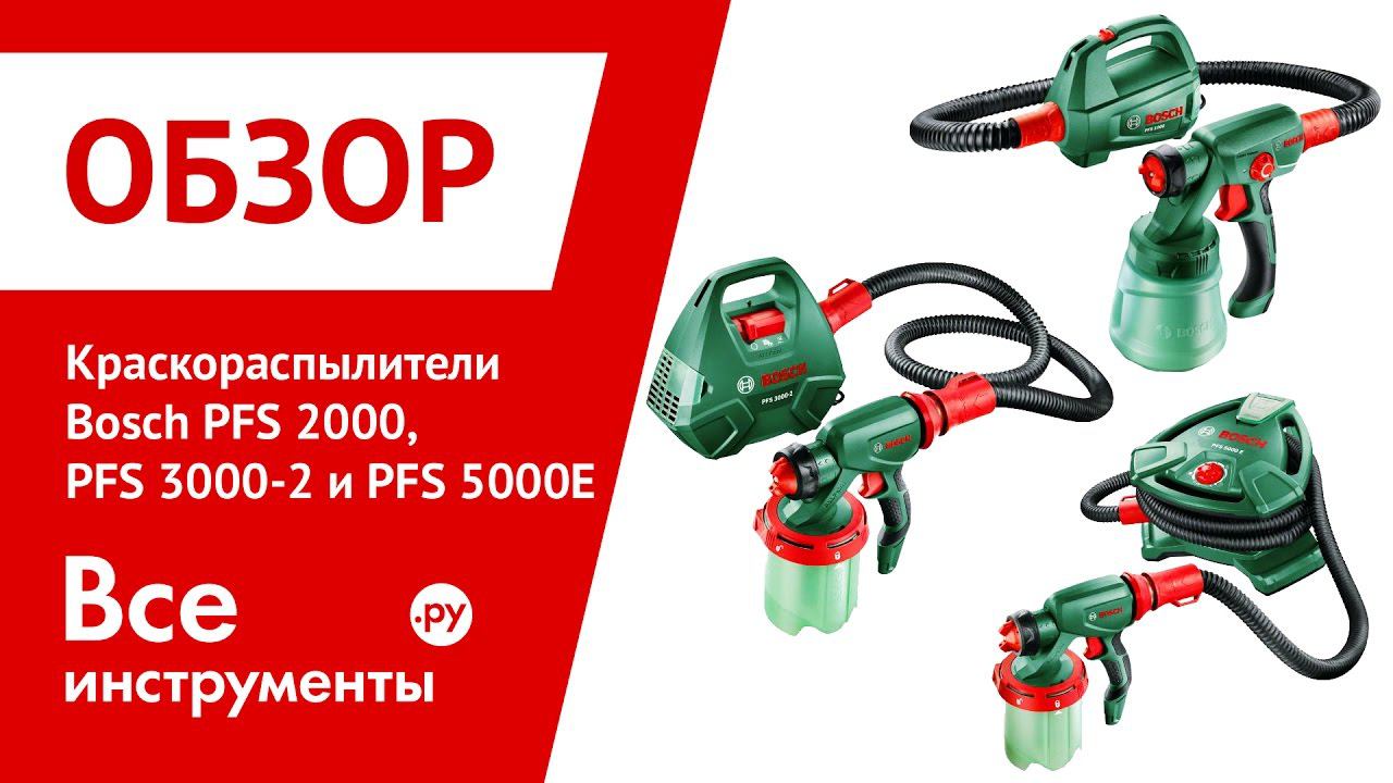 Краскораспылители Bosch PFS 2000, PFS 3000-2 и PFS 5000-E смотреть онлайн