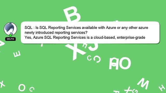 SQL : Is SQL Reporting Services available with Azure or any other azure newly introduced reporting смотреть онлайн