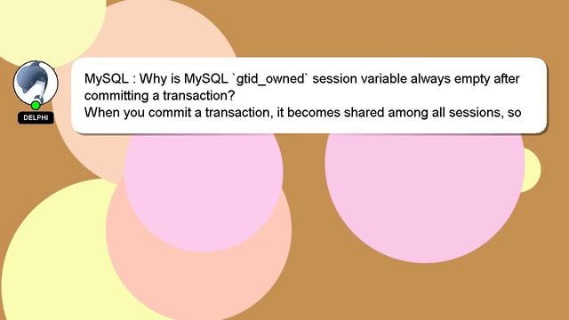 MySQL : Why is MySQL `gtid_owned` session variable always empty after committing a transaction? смотреть онлайн