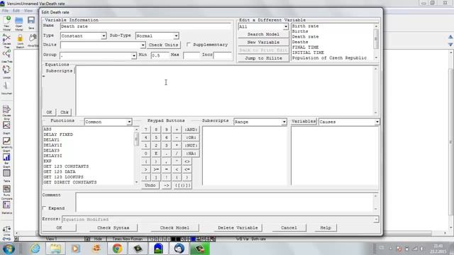 Vensim Model Of Population - Part 1
