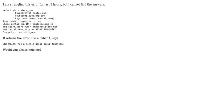 SQL group by function error смотреть онлайн