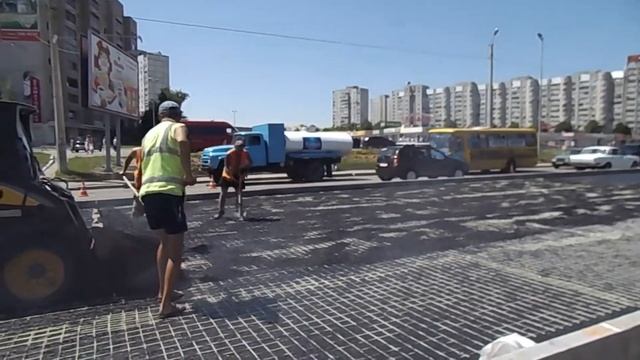 Укладка асфальта на стеклопластиковую сетку смотреть онлайн