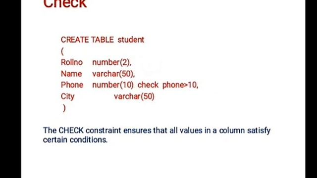 DBMS integrity Constraints | NOT NULL | Unique | Check | Default | Primary Key | Foreign Key смотреть онлайн