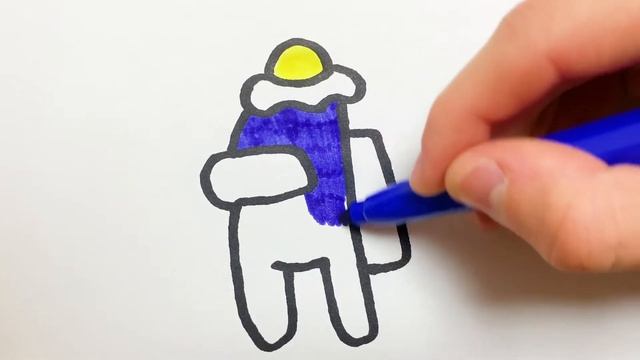 Как нарисовать Амонг Ас с яйцом - Раскраска Персонаж из игры амонг ас для детей - Рисунки Раскраски смотреть онлайн