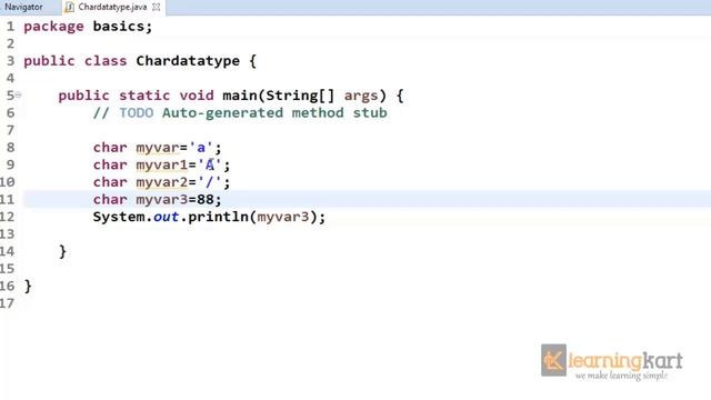 basics of char data type in Java смотреть онлайн