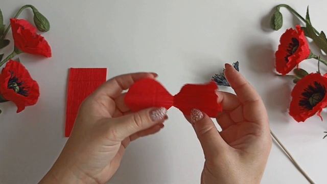 Реалистичные Маки из гофрированной бумаги/ DIY/ Paper flowers/ Easy way/ Crepe paper field poppies. смотреть онлайн