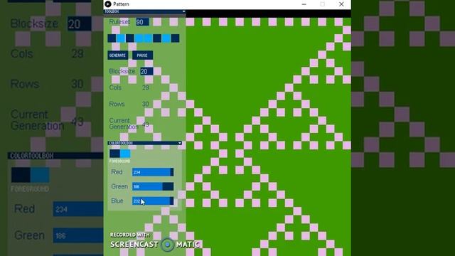 Processing Cellular Automata Pattern Generator смотреть онлайн