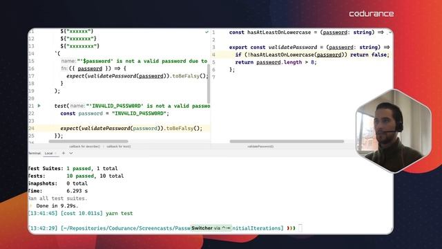 Password Validation 1 - Typescript - Codurance Screenkata смотреть онлайн