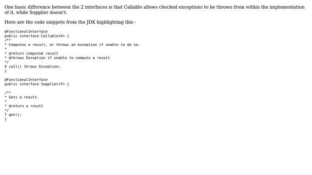 Software Engineering: What is the difference between Callable＜T＞ and Java 8's Supplier＜T＞? смотреть онлайн