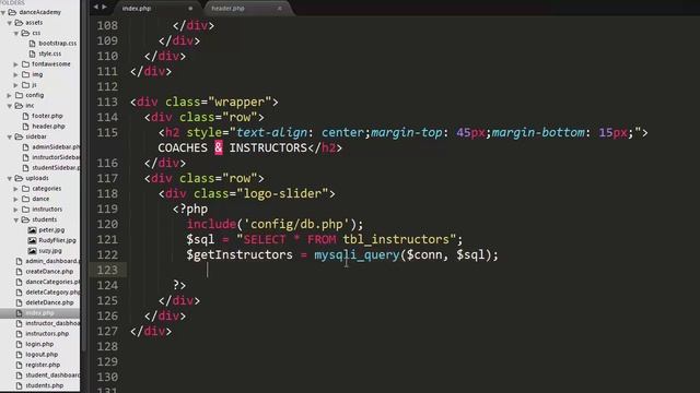 Displaying instructors and coaches on the home page as carousel using PHP and MySQL Part-15 смотреть онлайн