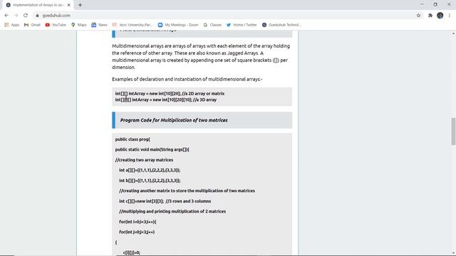 Implementation of arrays in java смотреть онлайн