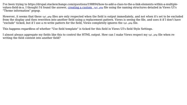 Views is ignoring my field .tpl.php file when the field is used as a replacement pattern in a... смотреть онлайн