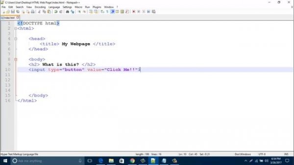 HTML Tutorial - Creating Button and Alert