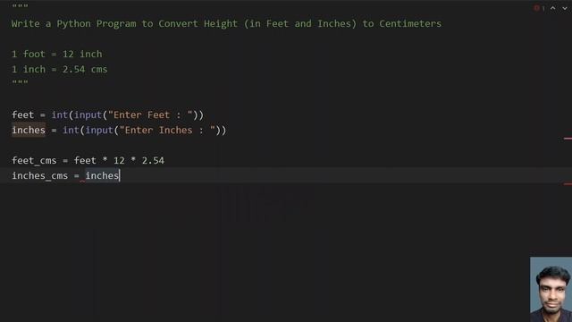 Write a Python Program to Convert Height (in Feet and Inches) to Centimeters смотреть онлайн
