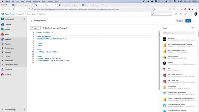Change name for Azure devops pipeline смотреть онлайн