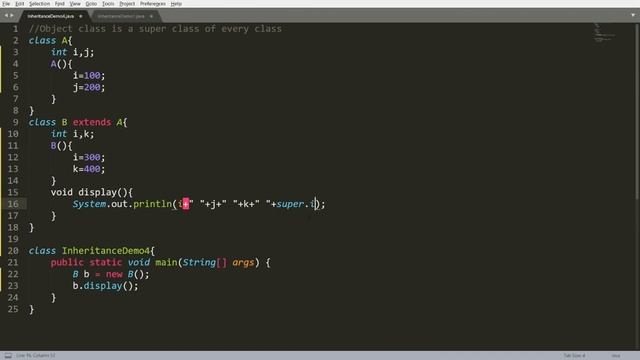 Java - Inheritance practical demonstrations - (this & super with variable, method and constructors) смотреть онлайн