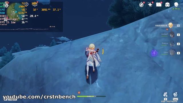 Intel Core i7 4790 \ NVIDIA GTX 970 \ Genshin Impact @1080p 150% res.scale high settings смотреть онлайн