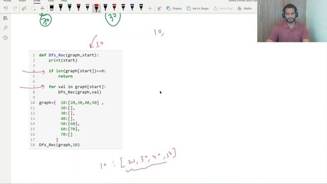 Graph Traversal | DFS | Recursion Method | Python смотреть онлайн