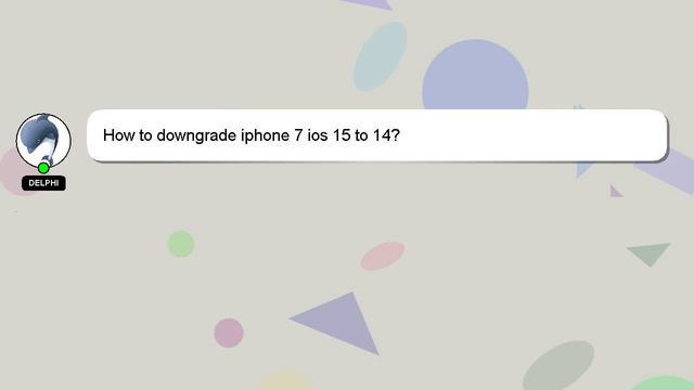 How to downgrade iphone 7 ios 15 to 14? смотреть онлайн