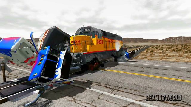 Trucks vs Trains Accident at Railroad Crossing 1  BeamNG DRIVE