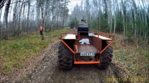ПРОЙДЕТ ВЕЗДЕ! Самодельный вездеход, болотоход - переломка каракат на бездорожье.