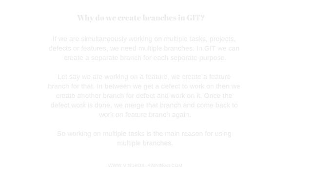 Why do we create branches in GIT | GIT | GITHGUB | DevOps Online Training | MindBox Training Online смотреть онлайн