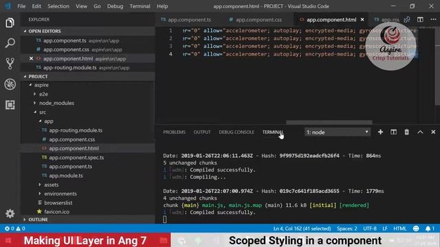 C# Ang7 - 005 Making the UI layer in Angular 7 смотреть онлайн
