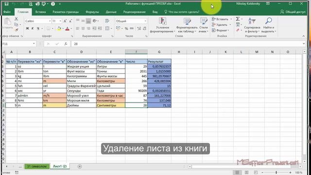 2.3. Управление рабочими листами смотреть онлайн