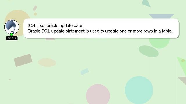 SQL : sql oracle update date смотреть онлайн