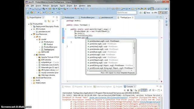 Adding JPA and MySQL jars, creating TestApp смотреть онлайн