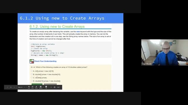 U6 - Iteration : Topic 1 - Array Creation and Access (1/122/2021) смотреть онлайн