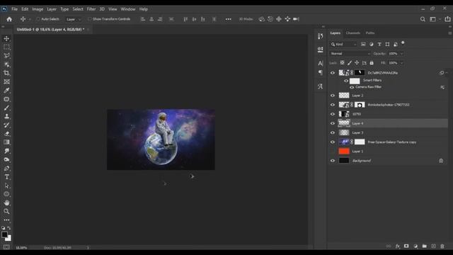Alone in the Space - Photoshop 2021 Composition Tutorial - Photoshop Manipulation смотреть онлайн