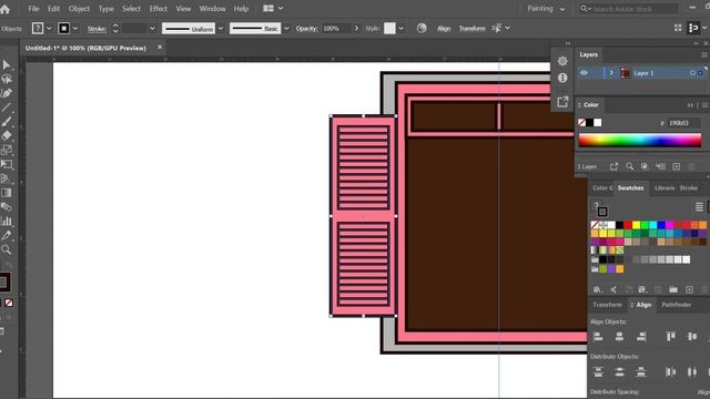 Vector illustration in Adobe ilustrator_Window design | Illustrator tutorial смотреть онлайн