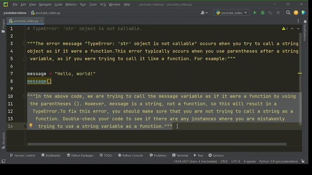 "Debugging Python Errors: TypeError 'str' object is not callable" смотреть онлайн