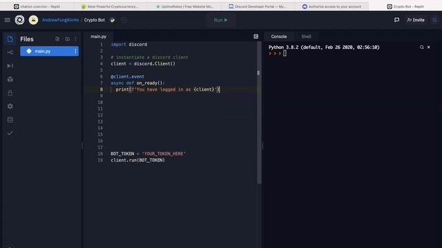 How to build a Discord Bot to track Crypto Prices 24/7 and set Price Alerts (part 1) --- with Pytho смотреть онлайн
