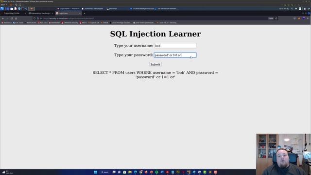 SQL Injection Learner - See what the database receives смотреть онлайн
