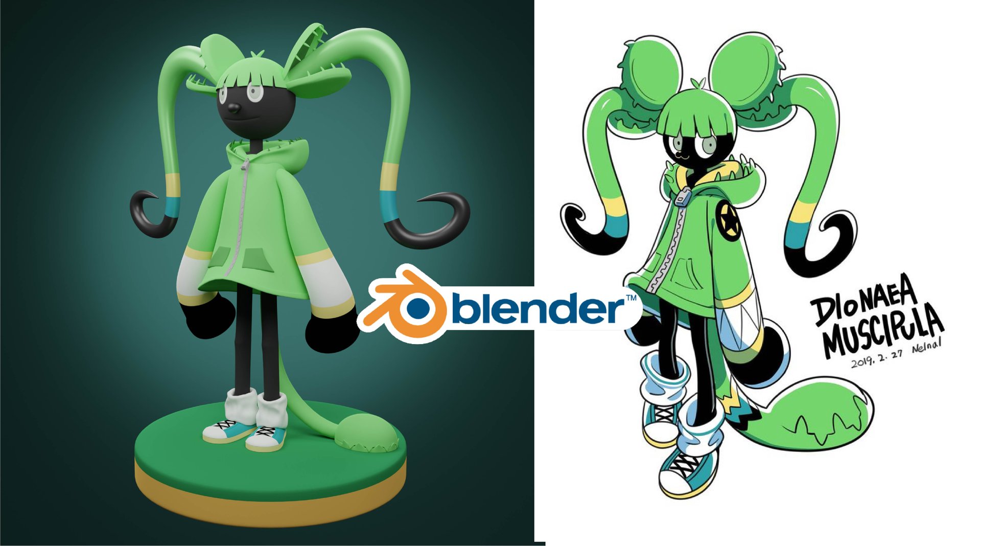 Time Laps From 2D To 3D Character Blender