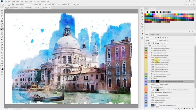 Aquarelle Watercolor Painting Photoshop Action Guide
