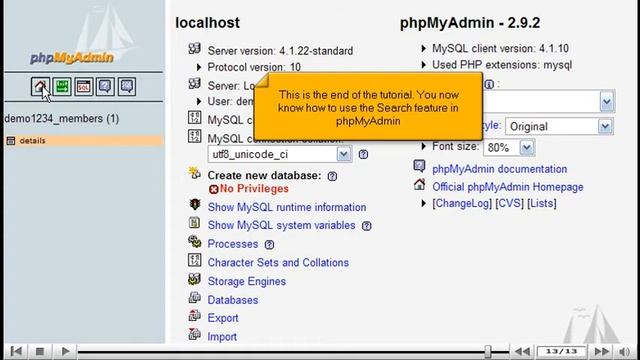 Seacrching through database with phpmyadmin смотреть онлайн