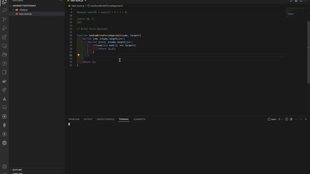 Two Sum - Brute Force Approach (JavaScript) смотреть онлайн