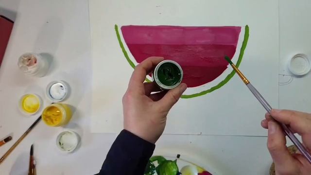 Арбуз. Гуашь. Watermelon смотреть онлайн