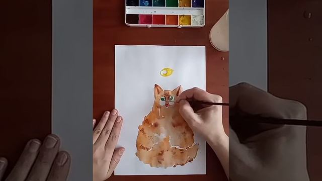 Как нарисовать котика ? Томаса акварелью смотреть онлайн