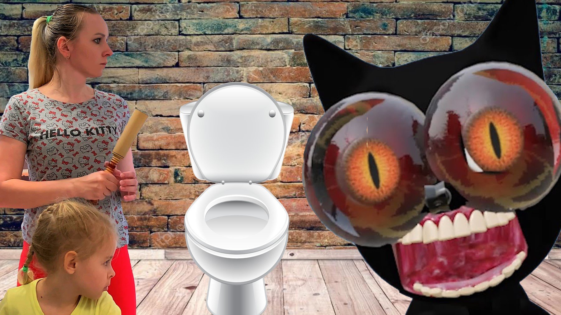 Картун Кэт в Реальной Жизни / Смыли Картун Кэта в Унитаз / Cartoon Cat in Real Life смотреть онлайн